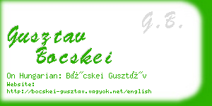 gusztav bocskei business card